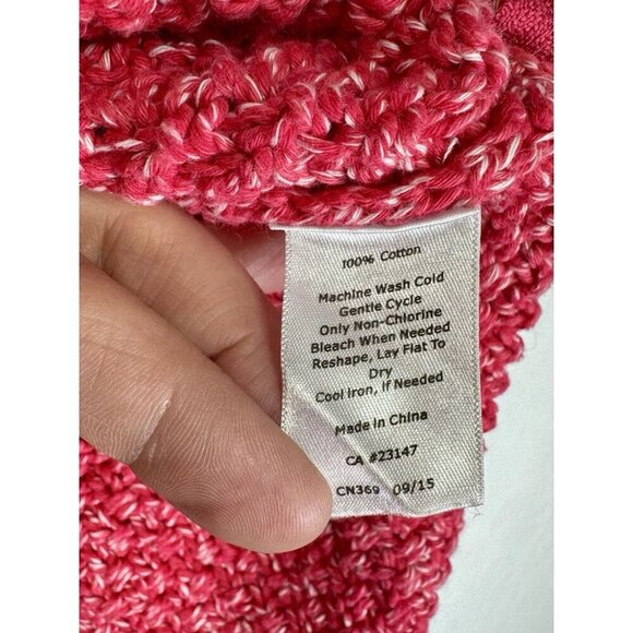 Talbots Textured Sweater Size 2XP Petite Pink Zipper Hem Chunky Knit Pullover - Picture 4 of 8